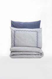 L'essentiel linge de maison Nitsa - Azul oscuro y blanco